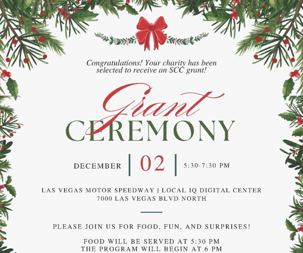 Invitation flyer for the Rosie's Wish Grant Ceremony.